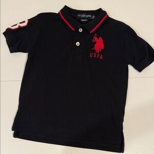 U.S. Polo Assn. Kids Polo Shirt in Black with Red Detail
